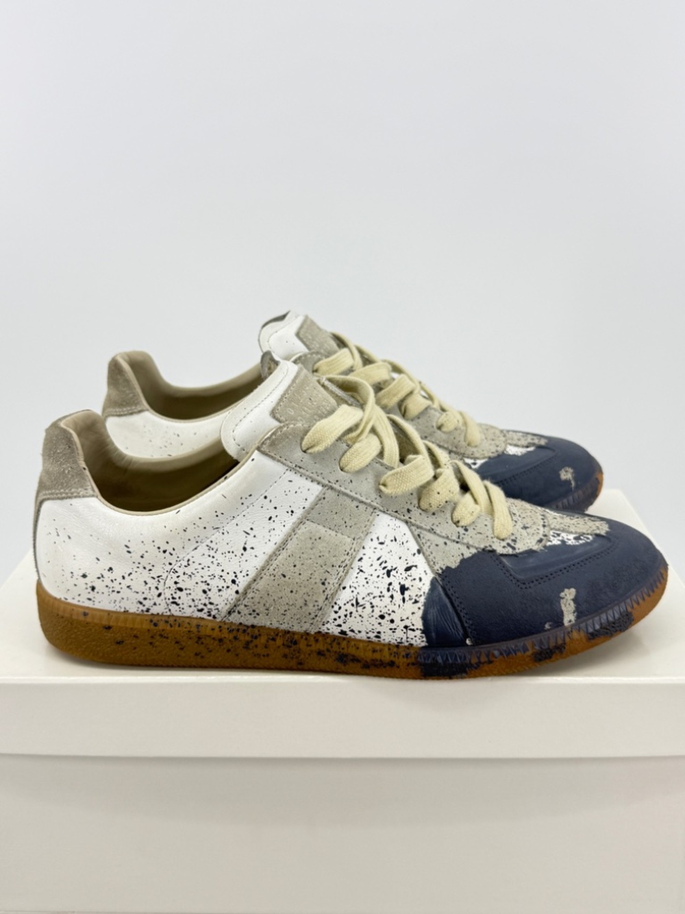 Maison Margiela GAT Low White Gum Blue Paint
